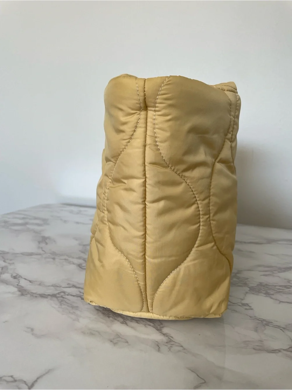 Dé Rococo Quilted Pouch Mustard Yellow Cosmetic Bag